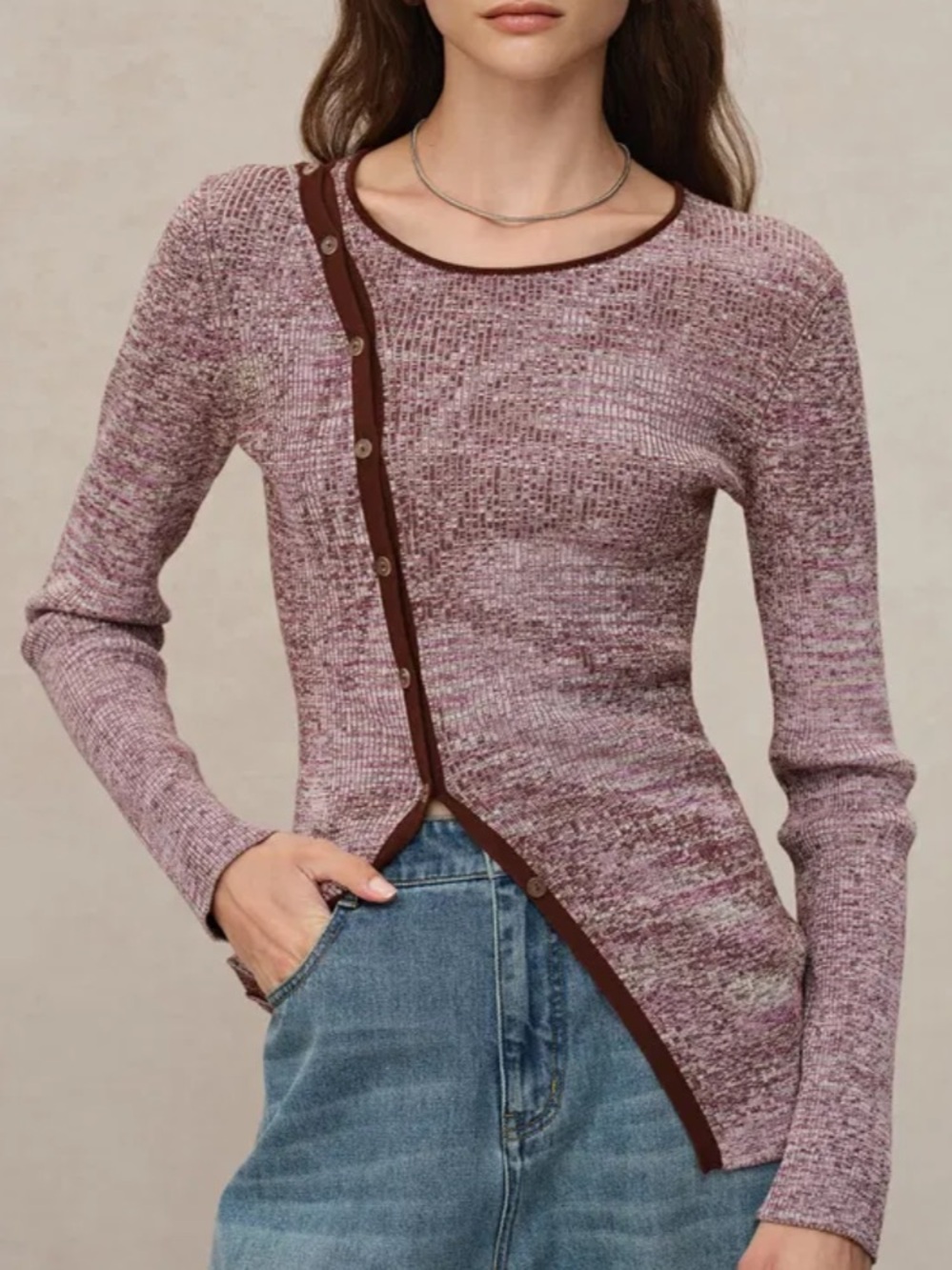 Fabrique Fluttera Side-Slit Sweater in High-Stretch Knit by Steven Oo